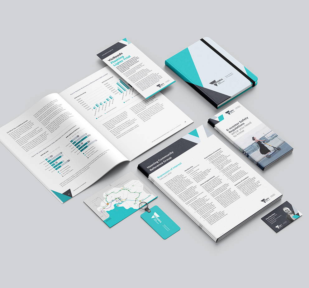 Branding system for the Department of Transport Victorian State Government 2021